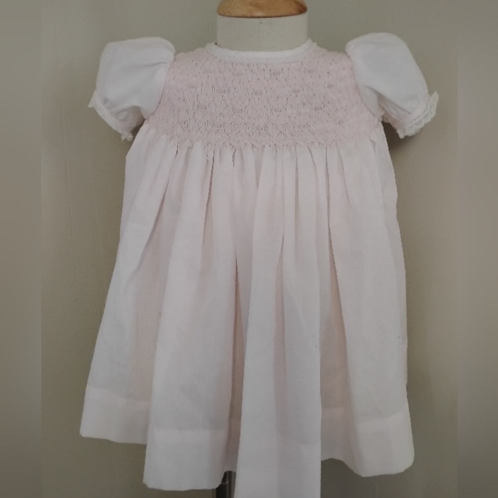 Petit Ami Baby Girl Pink Smocked Dress 3m Bishop Vintage Style Elegant Feminine